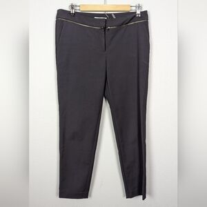 Rebecca Taylor Gray Zipper Waist Ankle Trousers Size 6
